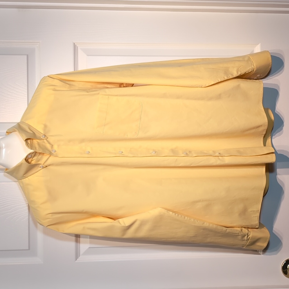 Yellow Button Down Dress Shirt, Size LT, Croft and Barrow